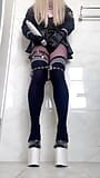 Crossdresser Punk Meow Masturbating in JK skirt & platform heels snapshot 11