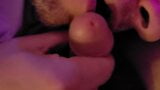 Boy sucks pig's little 5 inch cock, swallows his cum, and finishes by licking his huge pig nuts snapshot 12