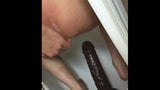 MY bigger dildo makes me pee and got me wet,  open and cum snapshot 4