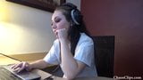 Teen Lenna Lux masturbating  in headphones snapshot 1