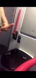 Junger Typ holt sich einen Runter in einer Bahn-Toilette snapshot 4