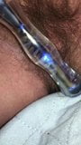 glass toy in Blondie's hairy pussy snapshot 1