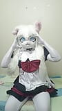 Boyfriend controls vibrator, making me wet and orgasm in kigurumi furry maid suit snapshot 14