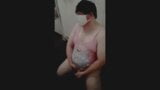 Chubby Femboy at Shower in Cute Swimsuit snapshot 14