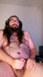 Fat bear masturbates and cums on his chest snapshot 11