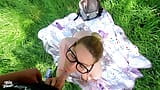 Nerdy Bookworm gets caught and fucked in Public ! snapshot 7