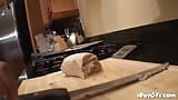 Hot teen in the kitchen naked masturbates hardcore solo snapshot 1