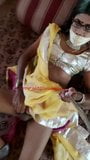 Indian sexy crossdresser Lara D'Souza saree video snapshot 8