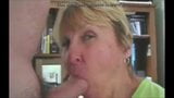 Blonde grandma sucking young dick and get cum in mouth snapshot 2