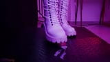 Slave POV of Tamy destroying your cock in white snow boots with an aggressive CBT, bootjob and post orgasm- FH Exclusive snapshot 15