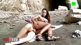 Hot ebony teen Noemilk with great round ass fucked in a cave snapshot 15