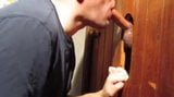 Look at the great tongue work at the homemade glory hole snapshot 8