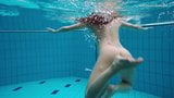 Pink swimsuit babe Liza Bubarek stripping underwater snapshot 12