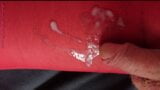 Nylonjunge loves the red pantyhose 3 - Sperm - snapshot 1