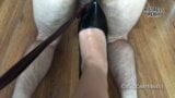 He cum after few minutes of balls kicking + High heels punishment! snapshot 2