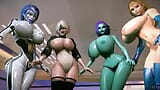 Múltiples personajes sexys bailan y mueven sus tetas en un círculo snapshot 15