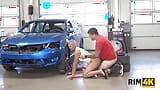 RIM4K. Blonde with giants tits licks car mechanics ass and gets fucked snapshot 15