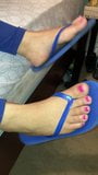 More shoeplay In blue flip flops snapshot 1