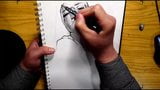 Bút chì vẽ kỹ thuật nữ khỏa thân cơ thể snapshot 6