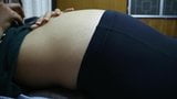 Asian girl's huge sloshy belly snapshot 9