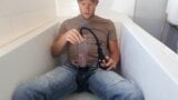 Pissing in a penis pump snapshot 4