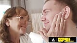 OOPSIE - Mature Cougar Caught Sucking 18yo Man's Balls is Joined By Pervert Busty Nurse GoGo FukMe snapshot 3