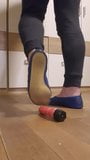 Blue leather gymnastic slipper play with a dildo snapshot 7