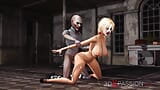 Joker baise brutalement une jolie blonde sexy avec un masque de clown dans la pièce abandonnée snapshot 15