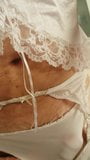 Crossdresser in silky white lingerie (Thlin20190129) snapshot 2