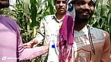 Trio indien gay - un ouvrier de ferme et un fermier qui emploie l’ouvrier baisent dans un champ de maïs - film gay avec audio en hindi snapshot 1