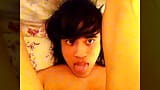 Cum in mouth! Sexy Asian twink ejaculates sperm on his cute face snapshot 2