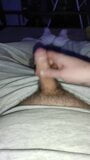 Wank on the bed in white socks and gray sweatpants till cum snapshot 5