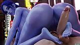 Widowmaker (Overwatch) - gagică albastră cu sculele mari - hentai 3d, anime, benzi desenate porno 3d, animație sexuală, regula 34, 60 fps snapshot 9