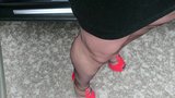 Outside in nylons and high heels snapshot 10