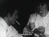 Smoking Couple gets Naughty with Ropes (1950s Vintage) snapshot 2