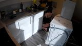 Wife seduces a plumber in the kitchen while husband at work. snapshot 5