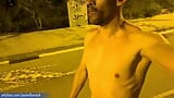 Crazy naked walk at night. Risky public nudity snapshot 3