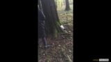 Russian girl gives a blowjob in a German forest (family homemade porn). snapshot 2