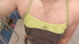 Crossdresser in one piece adidas swimsuit snapshot 9