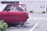 Hairy MILF Pissing In Carpark snapshot 5