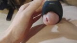 Boy masturbates with vibrating penis ring (shaved and cut penis) snapshot 5