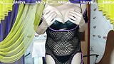 Lukerya merajut gaun jala erotis dan stoking dan menggoda penggemar di webcam, menarik dan menawan snapshot 7