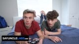 SayUncle - Horny Stud Surprises Two Twinks And Sticks His Cock In All Their Holes While They Play snapshot 5