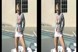 Danni Ashe strippt am Pool (Split-Screen-Version) snapshot 2