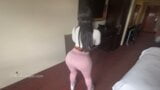 Big booty in pink leggings with visible panty lines snapshot 1