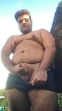 young chubby busty gay masturbates on the beach snapshot 13