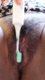 Hairy Latina playing with vibrating toothbrush p 1 snapshot 3
