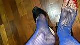 Cum on long stilleto toenail claws in fishnets Cumshot snapshot 14