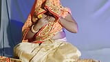 First Night of a newly married desi beautiful girl puja with addicted husband snapshot 1