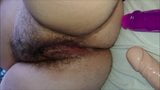 Two dildos in a huge hairy pussy snapshot 1